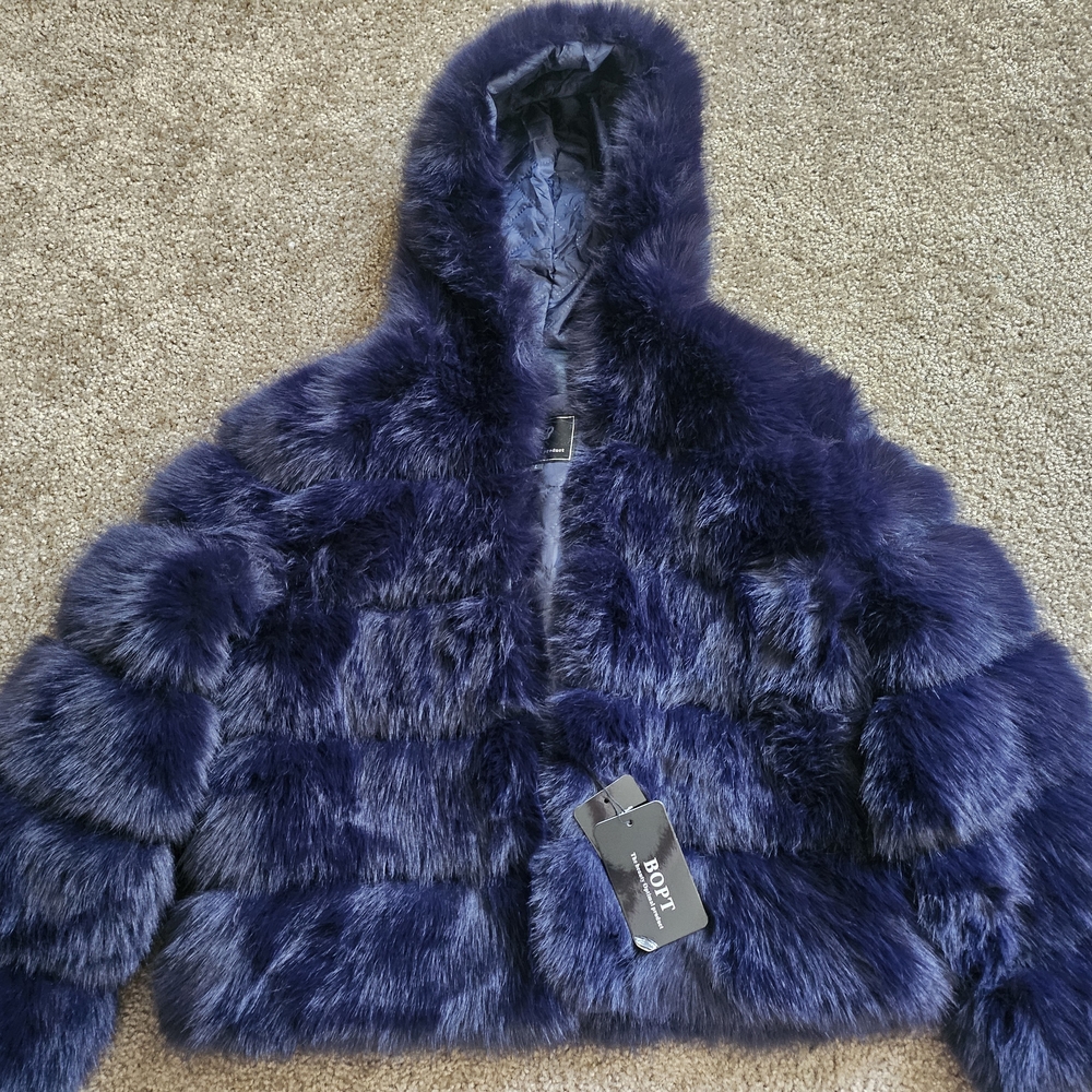 BOPT Midnight Blue Quilted Coat